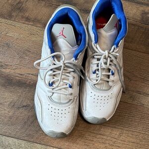 Jordan Men's White and Blue Athletic Sneakers